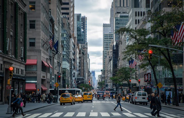 A city street.